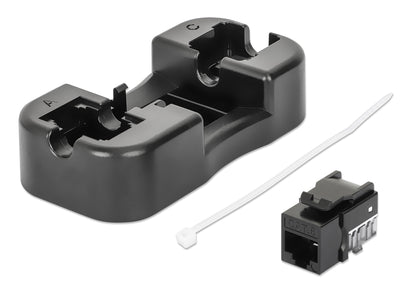 Cat6 Slim Keystone Jack with Punch-Down Stand, Black, 25-Pack Image 7