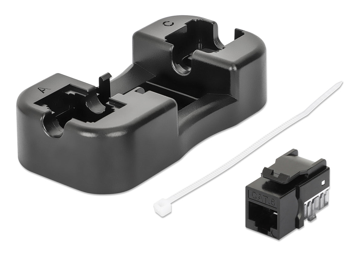 Cat6 Slim Keystone Jack with Punch-Down Stand, Black, 25-Pack Image 7