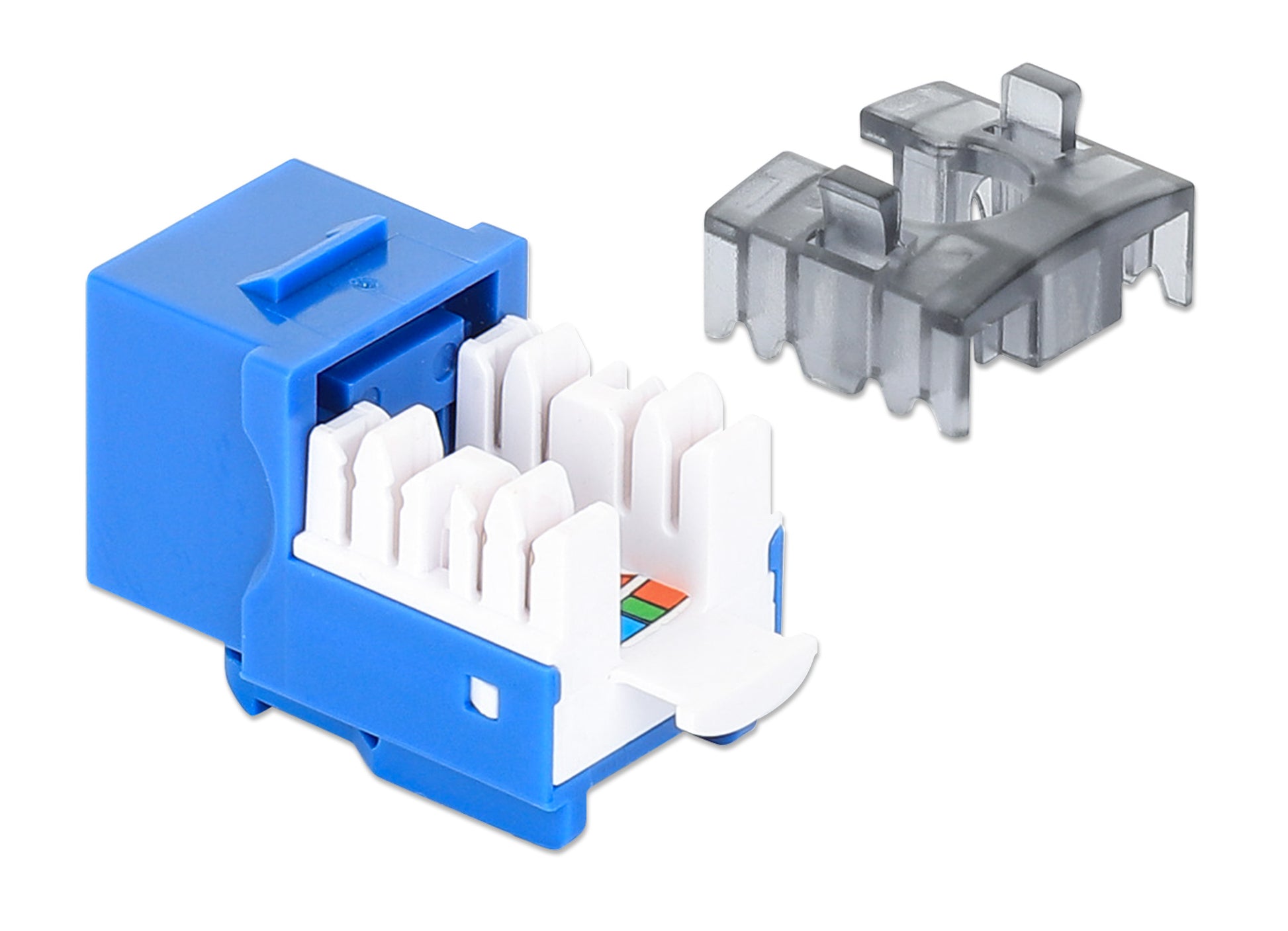 Cat6 Slim Keystone Jack with Punch-Down Stand, Blue, 25-Pack Image 6