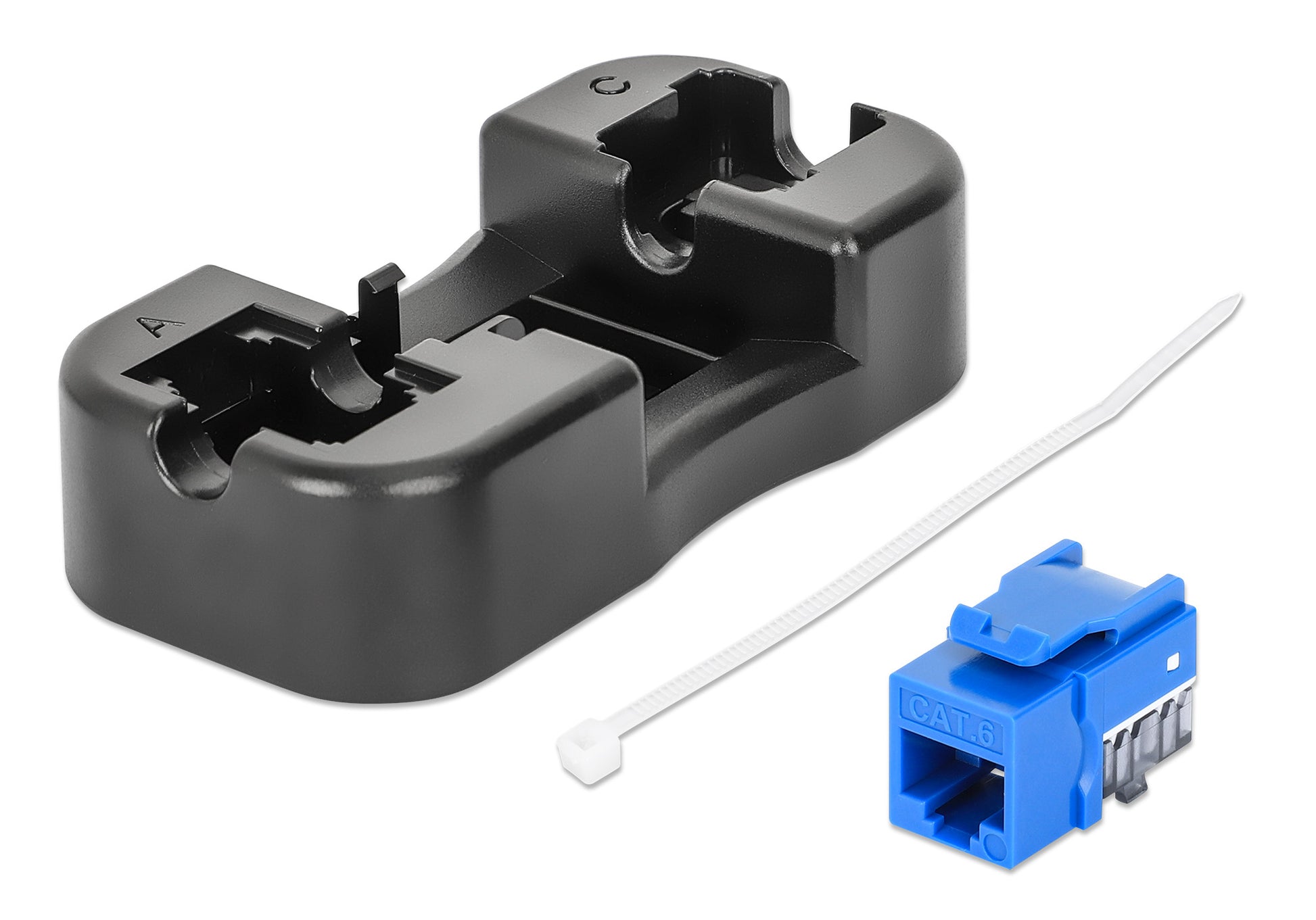 Cat6 Slim Keystone Jack with Punch-Down Stand, Blue, 25-Pack Image 7