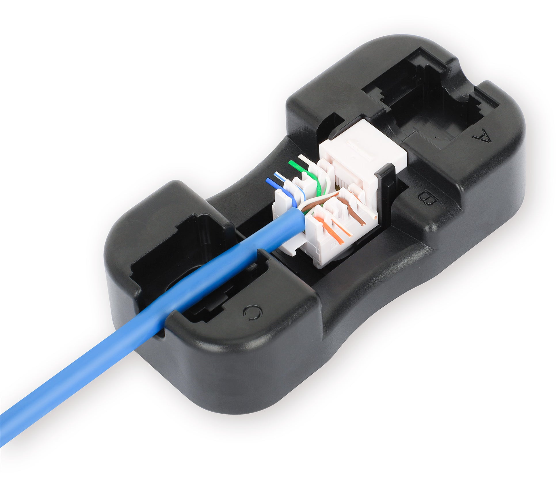 Cat6 Slim Keystone Jack with Punch-Down Stand, Blue, 25-Pack Image 8