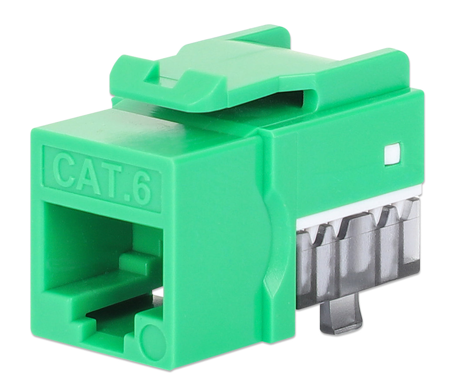 Cat6 Slim Keystone Jack with Punch-Down Stand, Green, 25-Pack Image 1