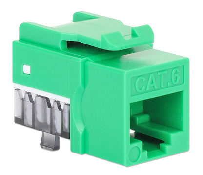 Cat6 Slim Keystone Jack with Punch-Down Stand, Green, 25-Pack Image 3