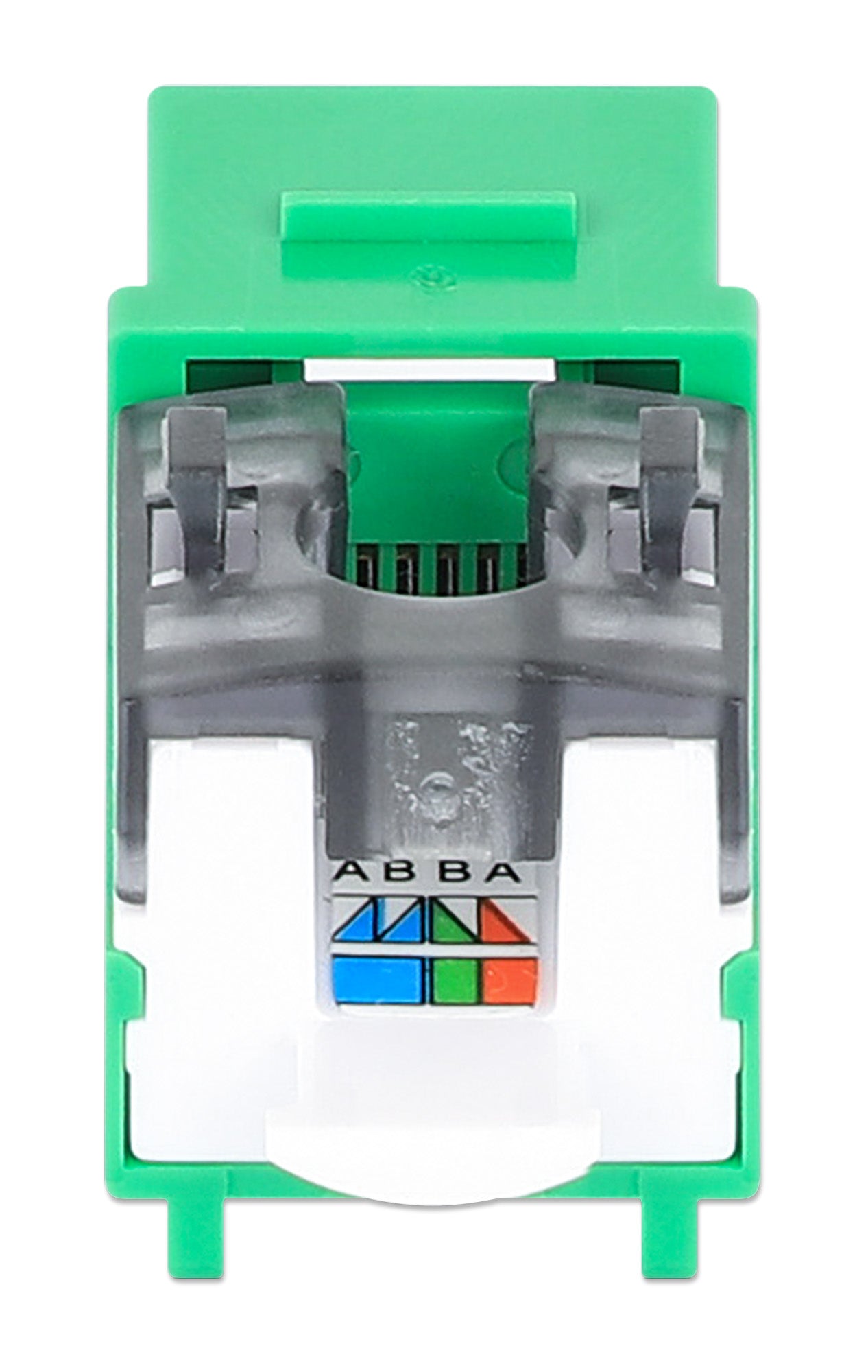 Cat6 Slim Keystone Jack with Punch-Down Stand, Green, 25-Pack Image 5