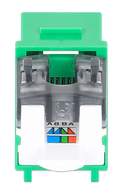 Cat6 Slim Keystone Jack with Punch-Down Stand, Green, 25-Pack Image 5