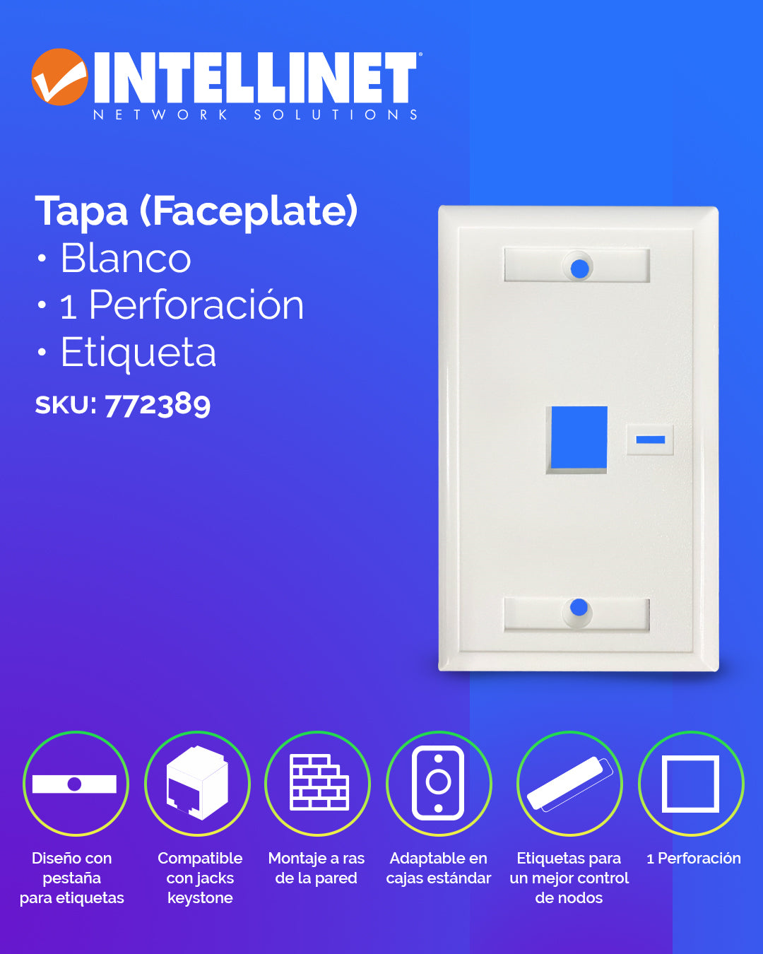 1-Outlet Keystone Wall Plate (Faceplate) Image 2
