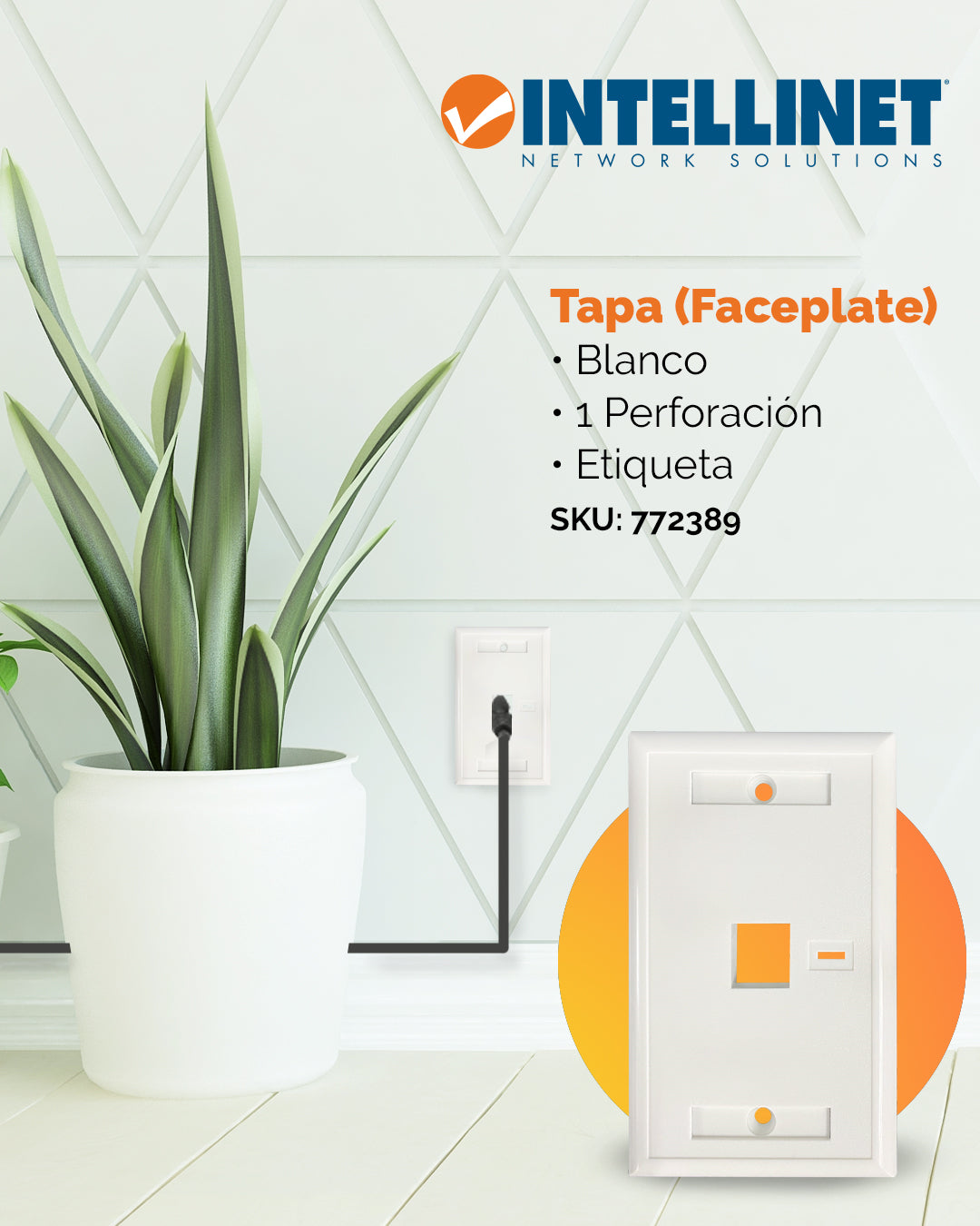 1-Outlet Keystone Wall Plate (Faceplate) Image 3