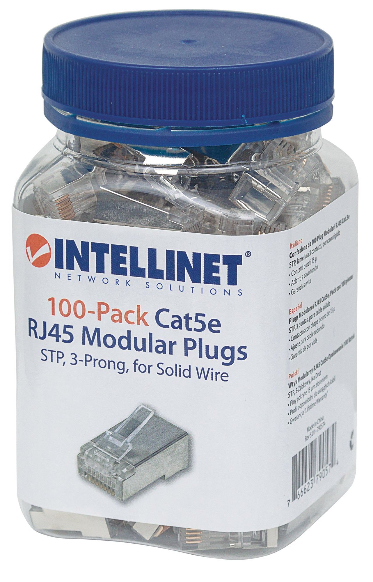 100-Pack Cat5e RJ45 Modular Plugs Packaging Image 2
