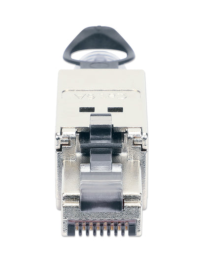 Cat6a 10G Shielded Toolless RJ45 Modular Field Termination Plug with Pull-ring Release Image 3