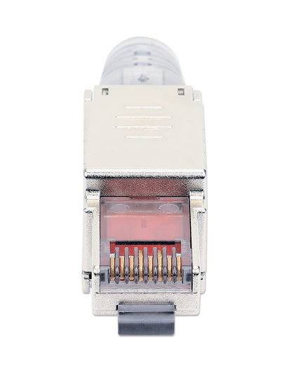 Cat6a 10G Shielded Toolless RJ45 Modular Field Termination Plug with Pull-ring Release Image 4