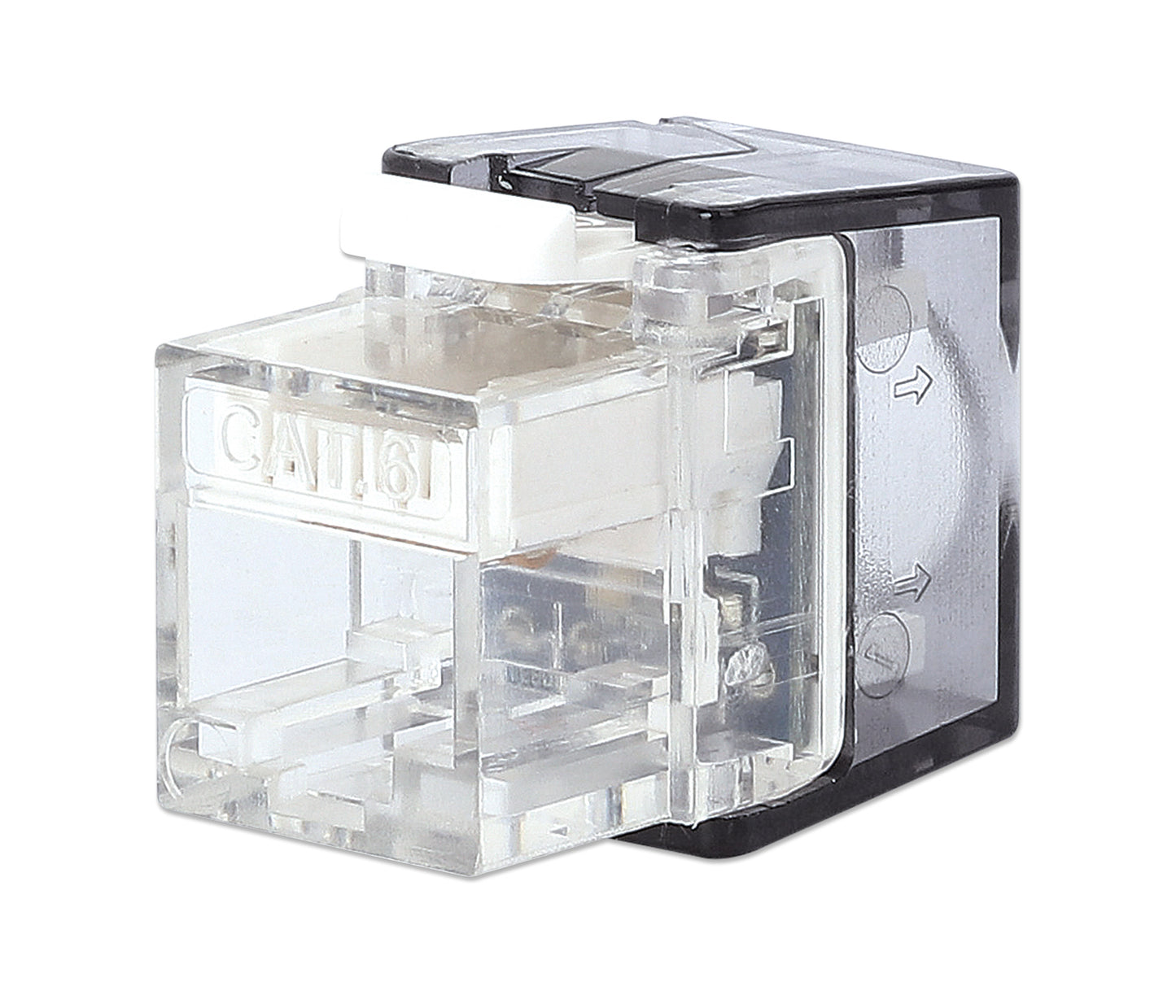 Port Identifier Cat6 Toolless Keystone Jack with LED, Transparent, 25-Pack Image 1
