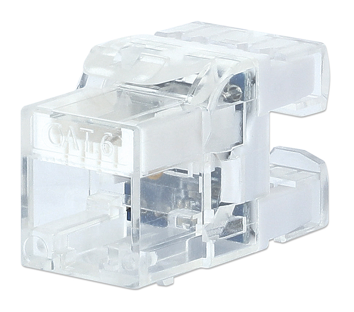 Port Identifier Cat6 Punch-Down Keystone Jack with LED, Transparent, 25-Pack Image 1