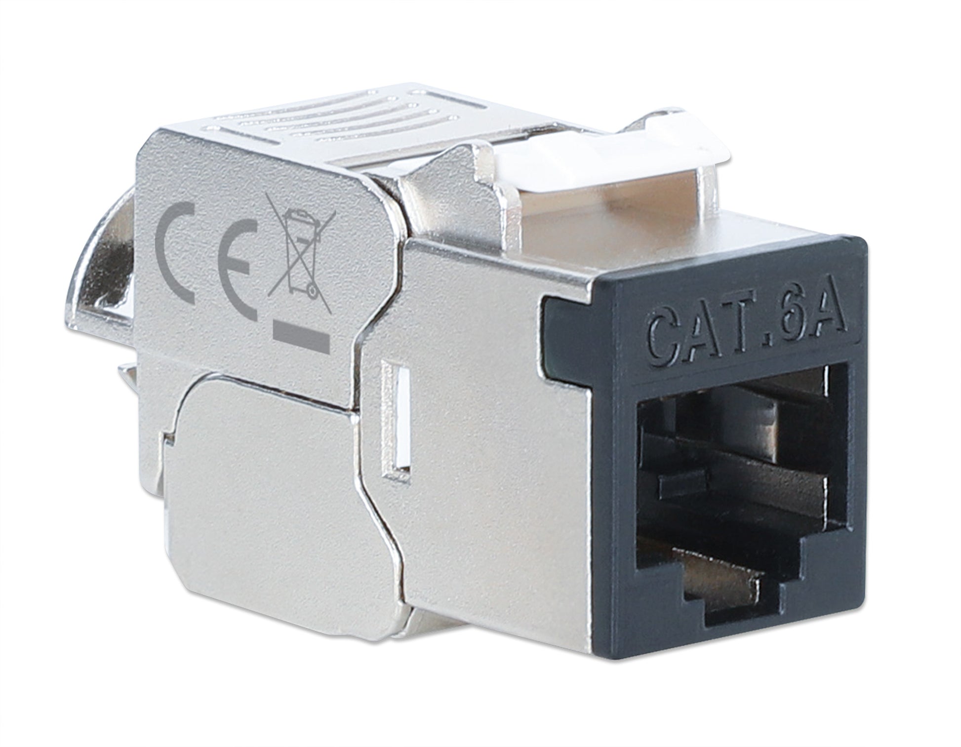 Cat6a 10G Shielded Toolless Slim Keystone Jack, Black Image 2