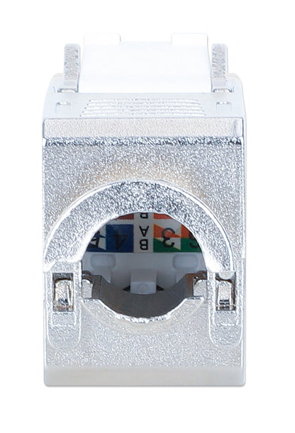Cat6a 10G Shielded Toolless Slim Keystone Jack, White Image 4