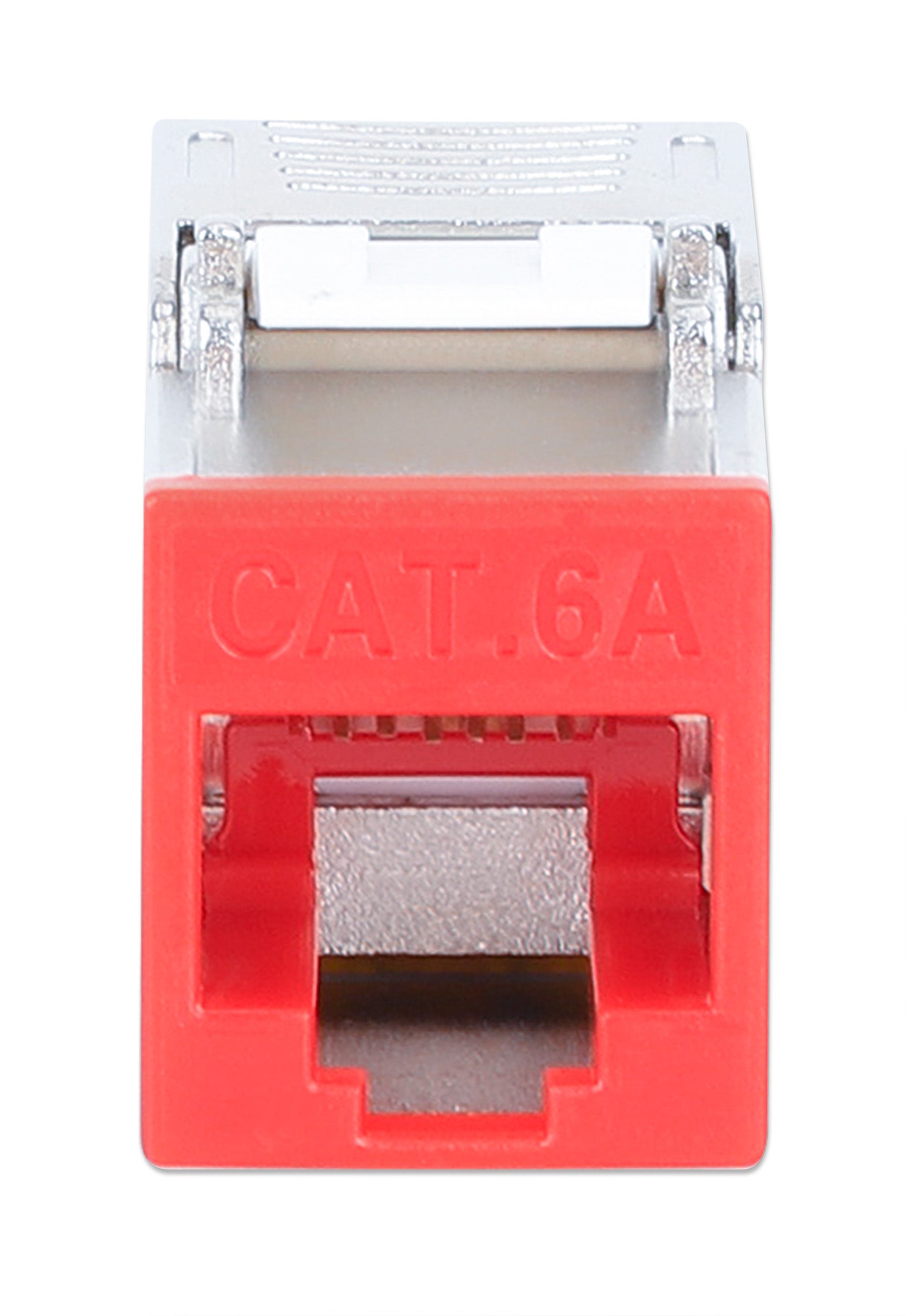 Cat6a 10G Shielded Toolless Slim Keystone Jack, Red Image 3