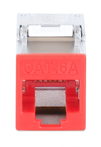 Cat6a 10G Shielded Toolless Slim Keystone Jack, Red Image 3