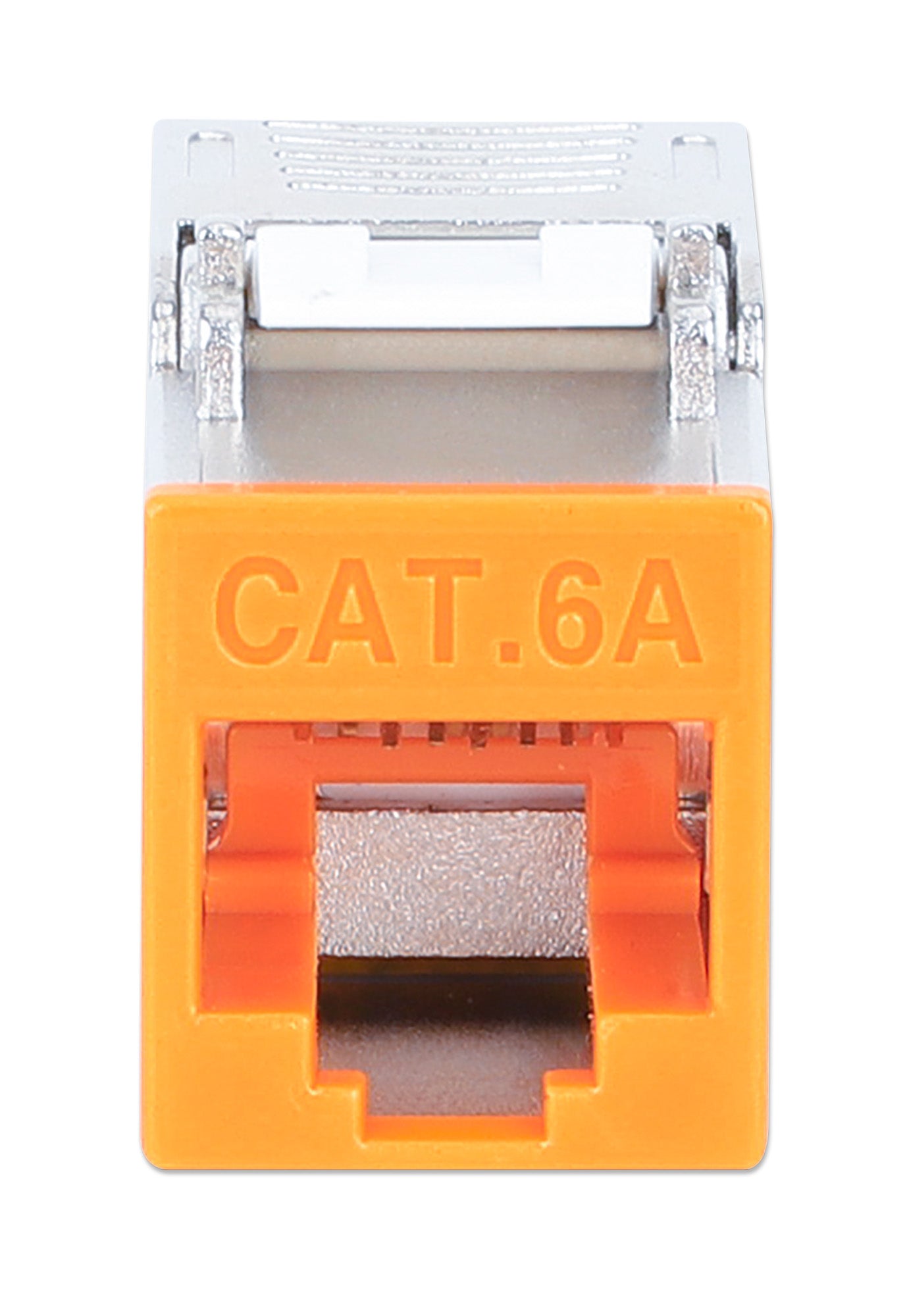 Cat6a 10G Shielded Toolless Slim Keystone Jack, Orange Image 3