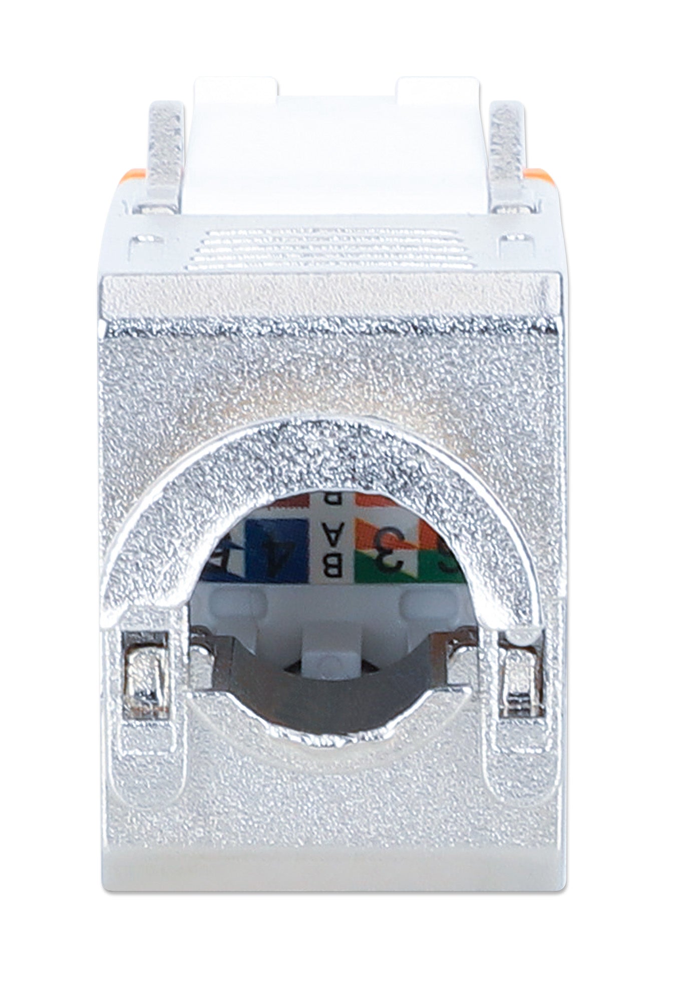 Cat6a 10G Shielded Toolless Slim Keystone Jack, Orange Image 4