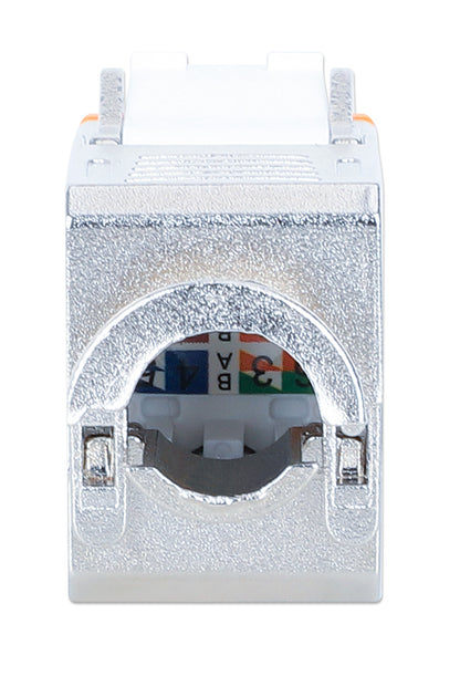 Cat6a 10G Shielded Toolless Slim Keystone Jack, Orange Image 4