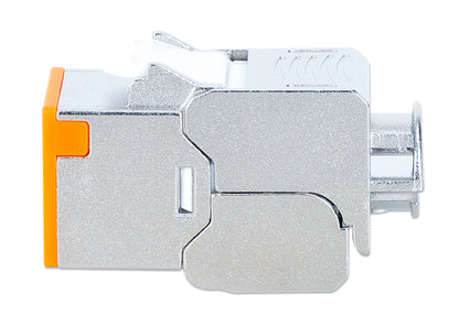 Cat6a 10G Shielded Toolless Slim Keystone Jack, Orange Image 5