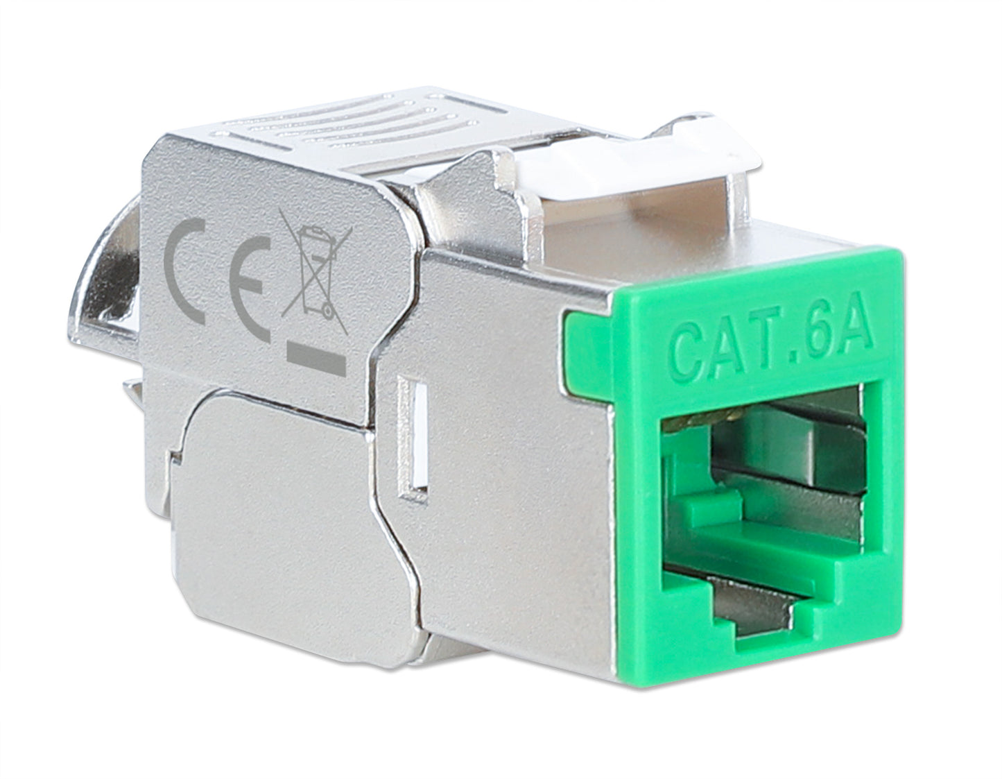 Cat6a 10G Shielded Toolless Slim Keystone Jack, Green Image 2
