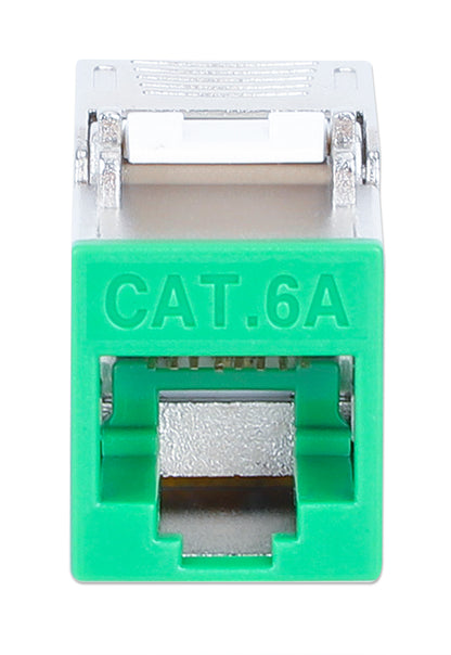Cat6a 10G Shielded Toolless Slim Keystone Jack, Green Image 3