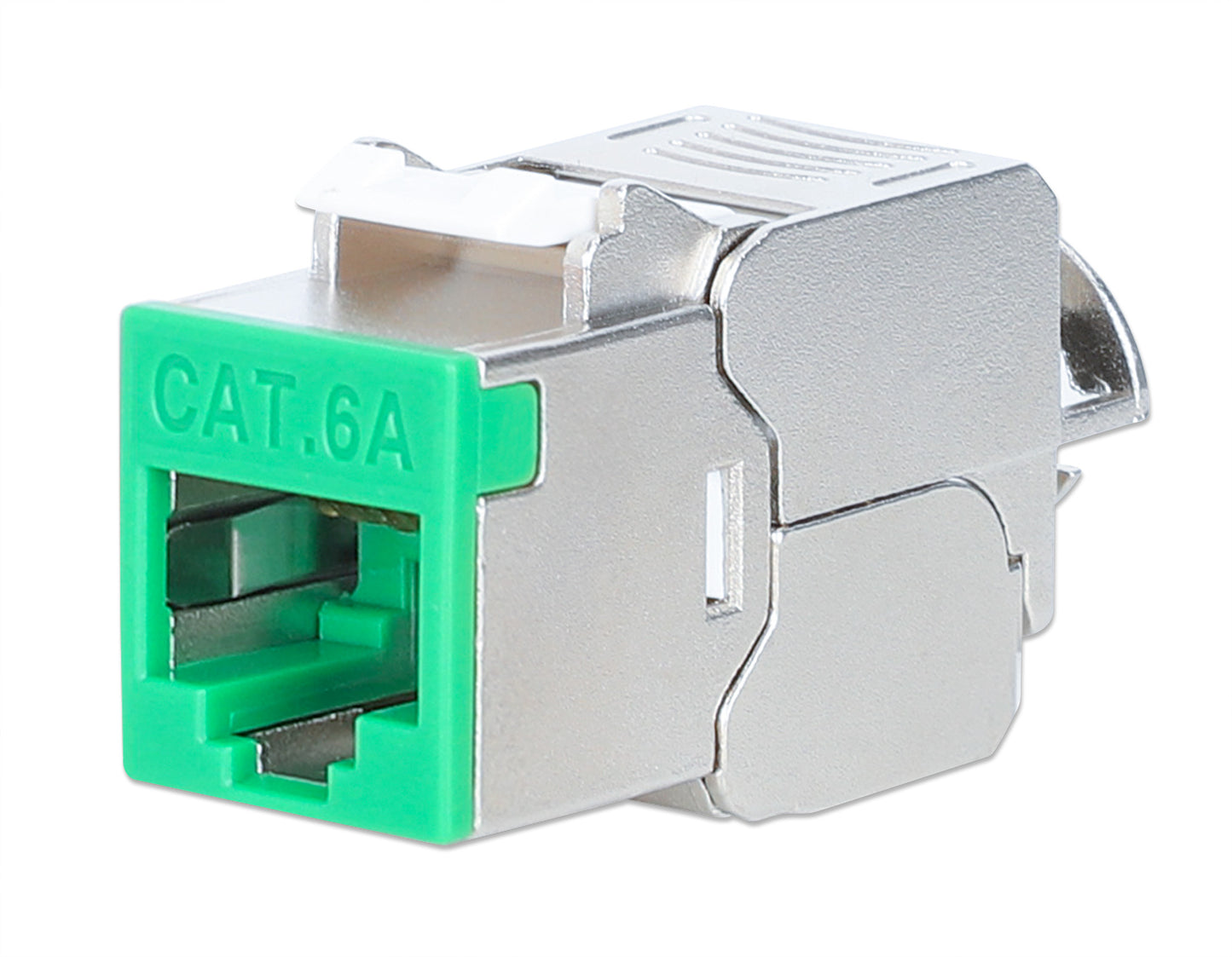 Cat6a 10G Shielded Toolless Slim Keystone Jack, Green Image 1