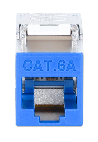 Cat6a 10G Shielded Toolless Slim Keystone Jack, Blue Image 3