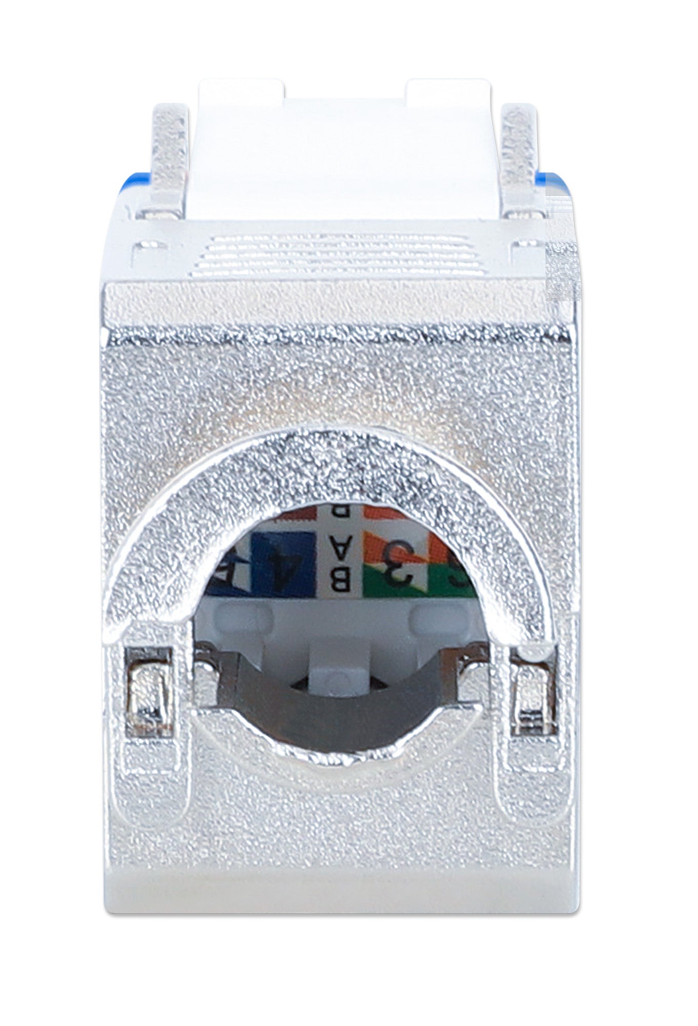 Cat6a 10G Shielded Toolless Slim Keystone Jack, Blue Image 4