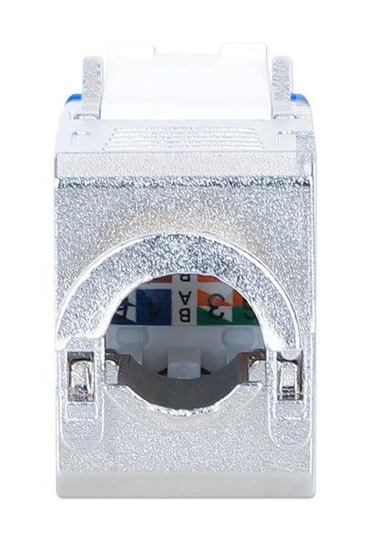 Cat6a 10G Shielded Toolless Slim Keystone Jack, Blue Image 4