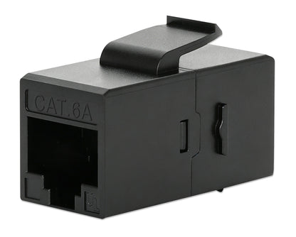 Cat6a 10G RJ45 Keystone Inline Coupler, Black Image 1