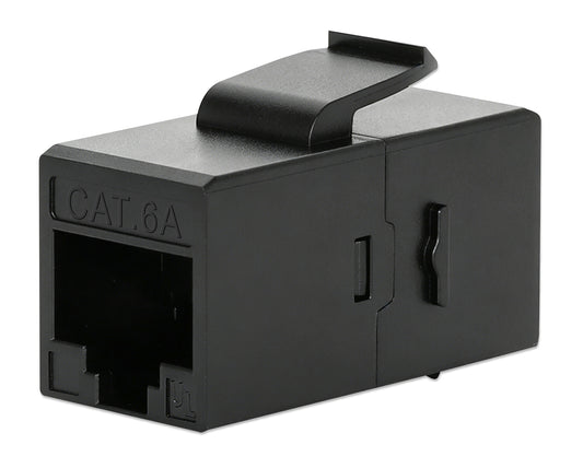 Cat6a 10G RJ45 Keystone Inline Coupler, Black Image 1