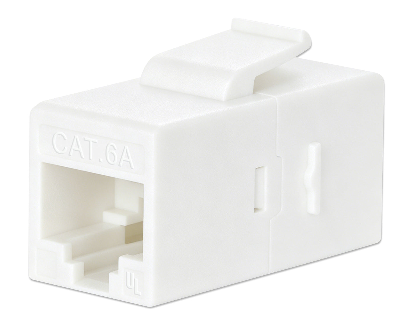 Cat6a 10G RJ45 Keystone Inline Coupler, White Image 1