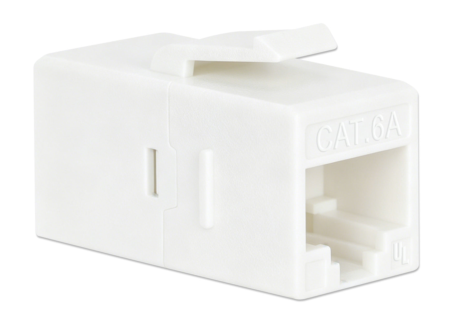 Cat6a 10G RJ45 Keystone Inline Coupler, White Image 2