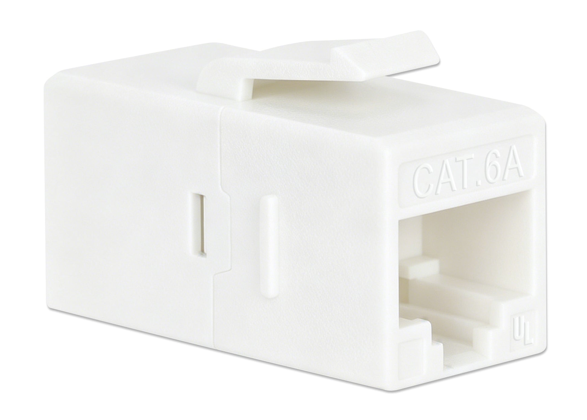 Cat6a 10G RJ45 Keystone Inline Coupler, White Image 2