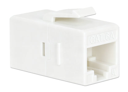 Cat6a 10G RJ45 Keystone Inline Coupler, White Image 2
