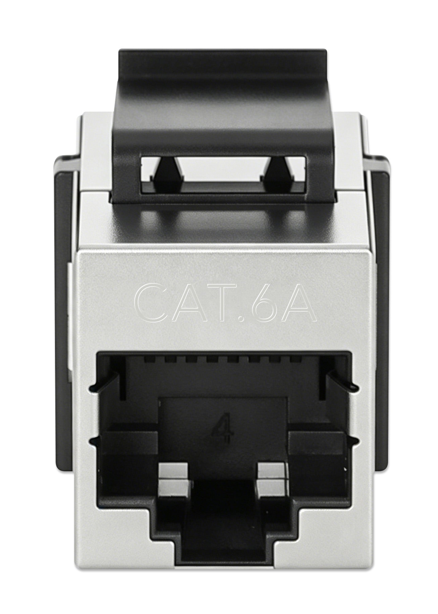 Cat6a 10G Shielded RJ45 Keystone Inline Coupler, Silver/Black Image 3