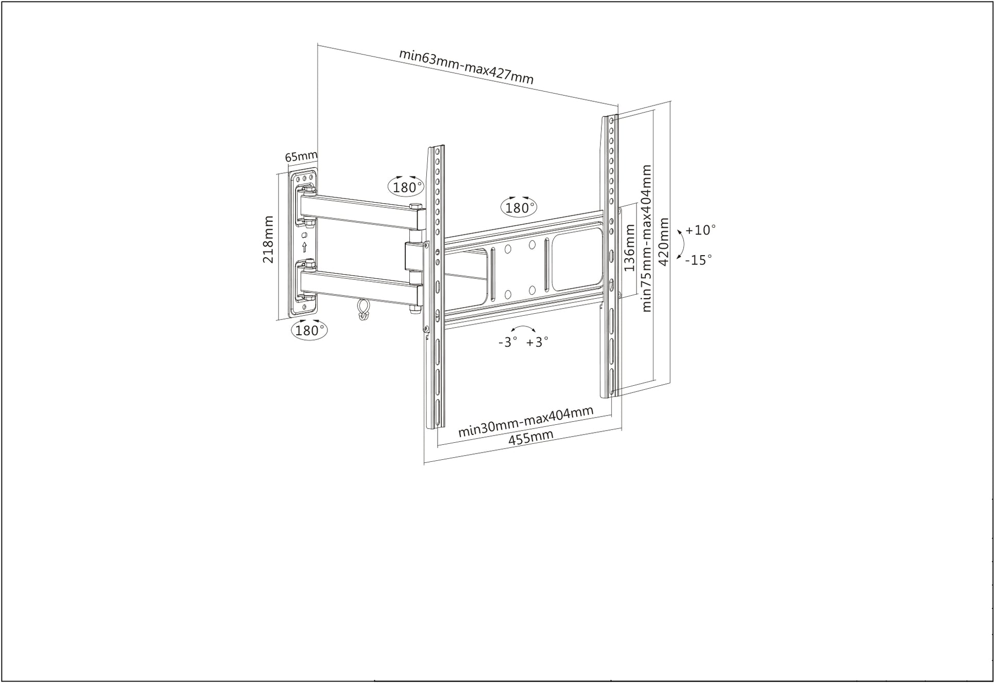 Universal Basic LCD Full-Motion Wall Mount Image 6